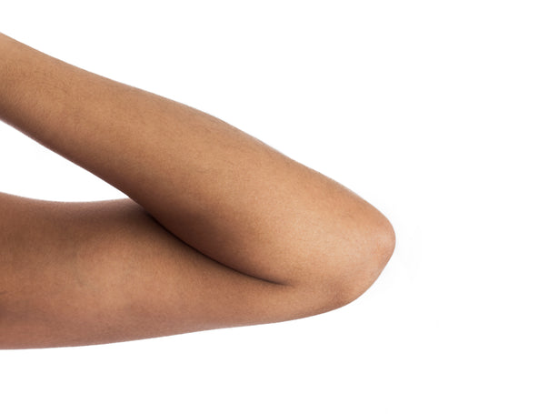 picture of a human arm and elbow on a white background