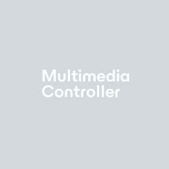 light grey box with white text saying Multimedia Controller
